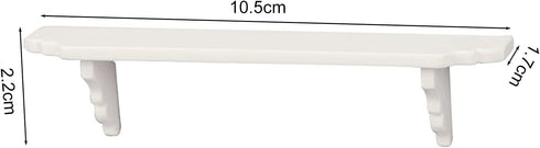 2Pcs White Dollhouse Wall Shelf, 1:12 Scale Miniature Dollhouse Accessories, White Doll House Storage Wall Shelf for Kitchen Scene White Dolls and...