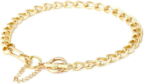 14K Gold Plated Chunky Chain Link Choker Necklace for Women,Statement Cuban Chain Link Paperclip Necklace,Simple Toggle Thick Chain Necklace Trend...
