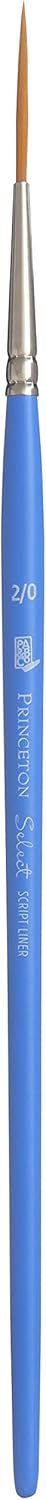 Princeton Select Artiste, Series 3750, Paint Brush for Acrylic, Watercolor and Oil, Script Liner, 2/0...