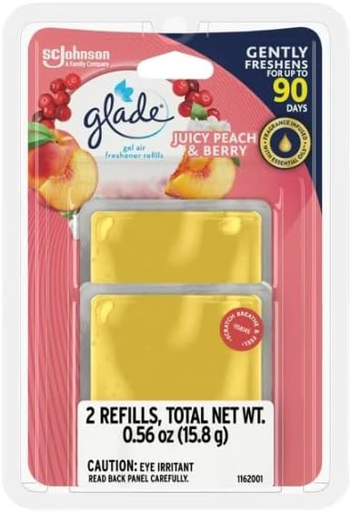 Glade Gel Air Freshener, 2 Count Refills, Juicy Peach & Berry, 0.56 oz...