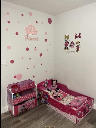 Wall Decor Dots, Polka Dot Wall Decals for Girls Room Walls Decor Stickers Bedroom Kids Art (Lt & DK Pink)...