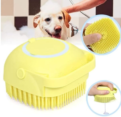 MB&RB STORE Pack of 2 Soft Silicone Pet Bath Brushes, Pet Grooming Shampoo, Massage Dispenser for Short and Long Haired Dogs and Cats...