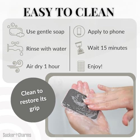 Removable and Reusable Adhesive, Silicone Suction Phone Case Mount, iPhone and Android Phone Accessory, Hands-Free Mirror Phone Holder, TikTok Vid...