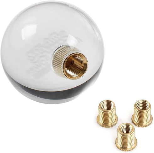 Crystal Gear Shift Knob Round Crystal Ball Shifter with Special Logo Design Universal Type Fit for Manual Car with 3 Adapters Universal Manual Kno...