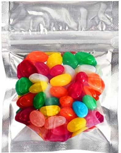200 Pack Resealable Mylar Bags Smell Proof Pouch Aluminum Foil Packaging Plastic Ziplock Bag,Small Mylar Storage Bags For Bulk Candy,Cookies,Snack...