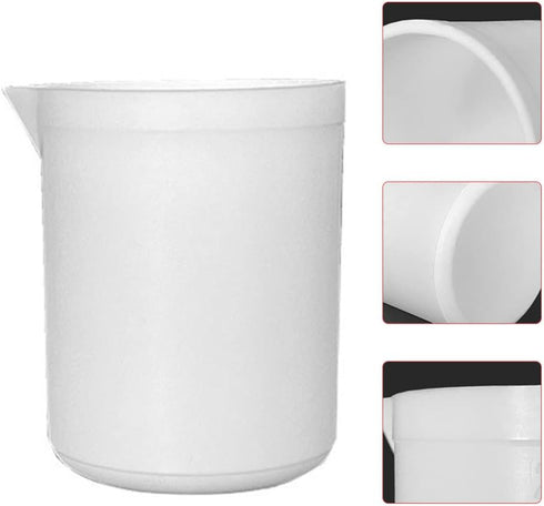 Plastic Graduated Beaker Lab Beaker PTFE Science Beaker Measuring Liquid Container Beakers 250ML Measuring Cups with Handle and Spout Laboratory E...