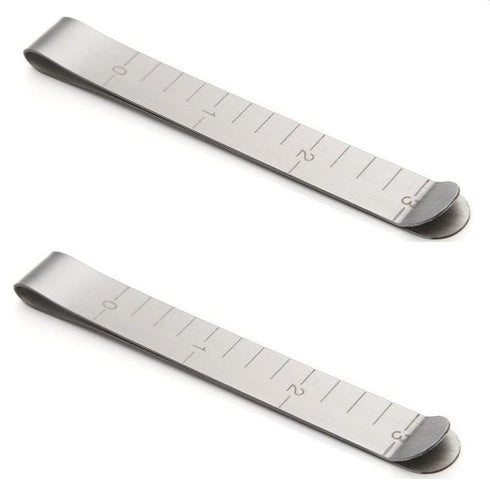 2pcs Stainless Steel Hemming Clips 3 Inches Measurement Ruler Sewing Clips Set Quilting Supplies...