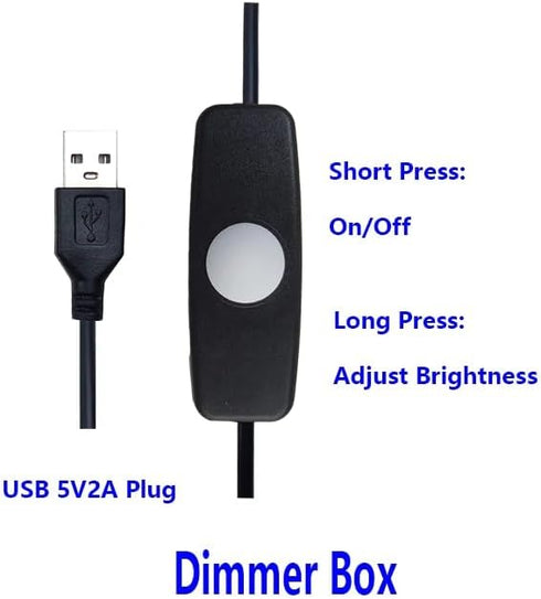 Light Microscope LED Ring Illuminator, USB Adjustable LED Ring Light for Industry Monocular Binocular Trinocular Stereo Microscope & Camera (64 LE...