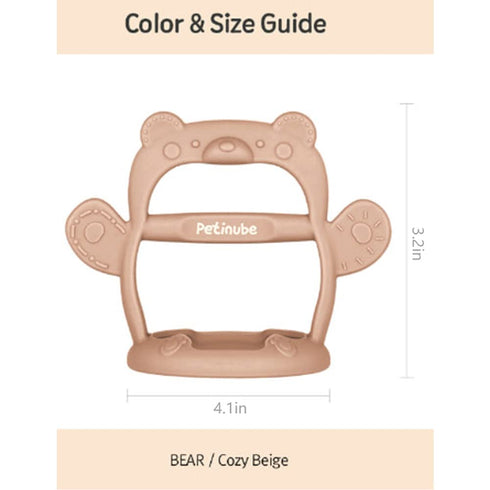 Baby Wrist Silicone Teether Soothing Pacifier for Infants 3+ Months Babies Pack of 1 Made in Korea Anti-Dropping (Bear-Cozy Beige)...