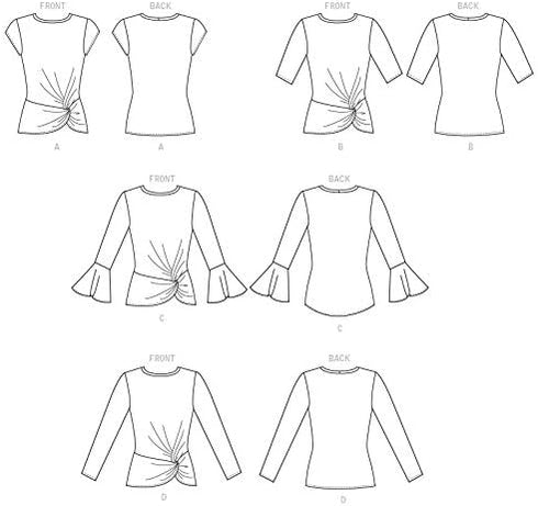 McCall Pattern Company McCall's Women's Twist Front Shirt Sewing Patterns, Sizes 16-26, various, White...