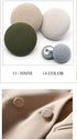 PEPPERLONELY 10PC 20mm Fabric Cloth Covered with Metal Shank Round Buttons, Black...