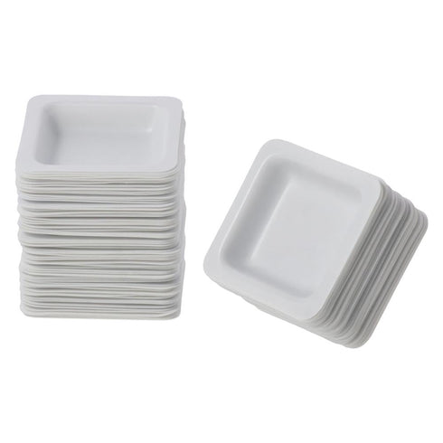Weighing Dishes 100pcs Plastic New White Square Dish Laboratory Equipment 7ml Weigh Boat Set Measuring Storing Powders Liquids...