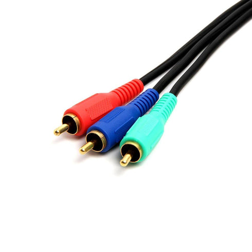 Cmple - 3 RCA Cable 12ft RGB Component Audio Video RCA Cables Male to Male A/V Cable for HDTV, Satellite, Home Theater - Black...
