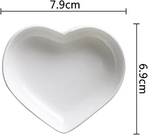 Heart-shaped Multipurpose Ceramic Sauce Dish Seasoning Dishes Sushi Dipping Bowl Appetizer Plates Serving Dish Saucers Bowl(Set of 4)...