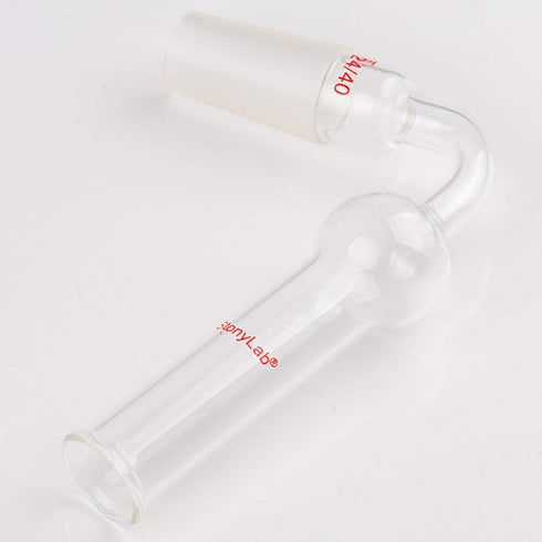stonylab Glass 75 Degrees Drying Tube, Borosilicate Glass Bent Drying Tube Adapter with Inner 24/40 Standard Taper Joint for Organic Synthesis Che...