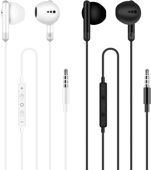 2 Pack Wired Earbuds with 3.5mm Jack, Earphones in-Ear Headphones with Microphone,HiFi Stereo, Powerful Bass and Clear Audio, Compatible with Appl...