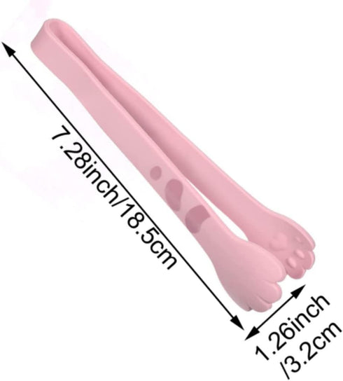 Cat Tongs 7 Inch Cute Cat Paw Shape Tongs Kitchen Tongs Silicone Cooking Tongs for Cooking BBQ Grilling Sweets, silicone mini tongs,silicone toast...