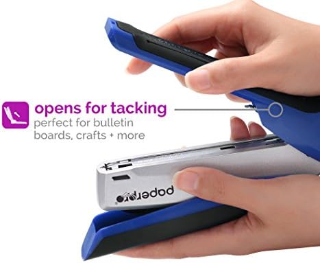 PaperPro - 1116 - inPOWER+ 28 Premium Stapler with Built-in Staple Remover, 28 Sheets, Full-Strip, Blue/Silver...
