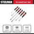 STEELMAN Precision Steel Shaft 6-Piece Long Electronics Screwdriver Set, Variety of Slotted/Phillips Sizes, Swivel-Head, Magnetic Tips...
