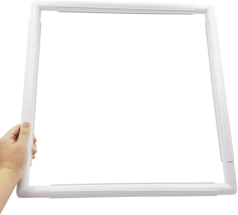 17 X 17" Plastic Cross Stitch Frame Square Embroidery Hoop White DIY Sewing Tools Sewing Hoop Handhold Craft Clip Embroidery Snap Frame Hoop for C...