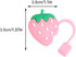 Pink Cute Strawberries Cartoon Straw Silicone Straw Plug, Straws Decorative Cap Staw Tips Bottle Accessories?Drinking Straw Dispensers?Kitchen Ute...