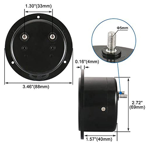 Baomain DC 30V Round Voltmeter Voltage Meter 65C5 Gauge Analog Panel Class 2.5 CE...