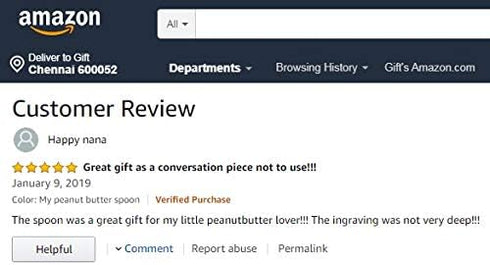 Seyal® My Peanut Butter Spoon Gift - Love gifts -unique gifts - Gift for her - Gift for him - christmas gift - funny gifts - peanut butter lover g...