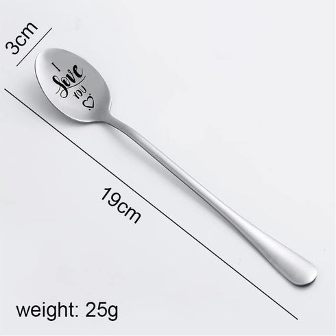 I Love You Spoon Gifts for Couple Birthday Anniversary Christmas Gifts for Boyfriend Girlfriend Best Friend Engraved Spoon Coffee Lover Gifts...