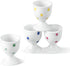 Cinf Ceramic Polka Dots Egg Cup Gift Set of 4 Porcelain Holder Breakfast Boiled Cooking Tools Stable Easy to Clean Childhood Memories Table Decora...