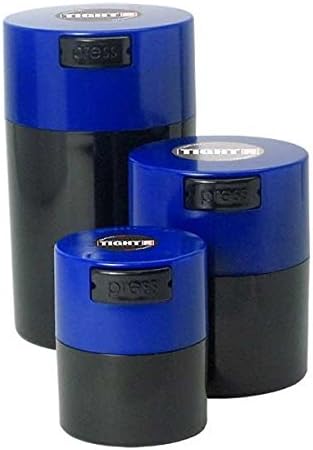 Tightvac Set of 3 - Patented Airtight Containers | Multi-use Vacuum Containers Work as Smell Proof Containers for Herbs, Dry Goods and Food. Blue ...