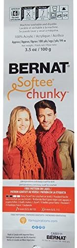 Bernat Softee Chunky Yarn Bundle Super Bulky Number 6, 3 Skeins, White 28005......