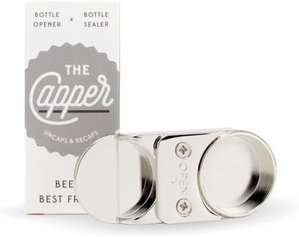 W&P Capper Bottle Opener | Silver | Stainless Steel, Bar Tools, Multi-Functional, Compact, Dishwasher Safe...