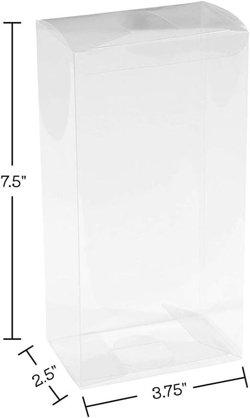 Clear PET Plastic Storage Boxes (8 Pack) 7.5"x3.75"x2.5" - Transparent Gift Boxes, Empty Containers Packing Box for Party Favors Ideal for Cookies...