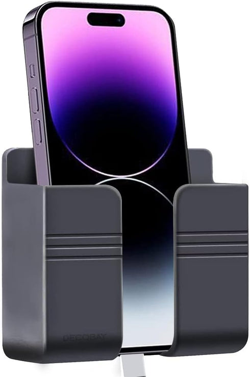 D1 Wall Mount Phone Holder, Phone Stand with Adhesive and Data Cable Receiving Hole, Phone Holder for Shower, Charging, RV, Compatible with iPhone...