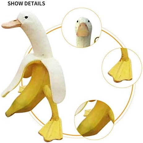Banana Duck Sculpture, Whimsical Banana Duck Yard Art, Creative Banana Duck Art Statue Garden Yard Outdoor Decor (1 pc) 1...