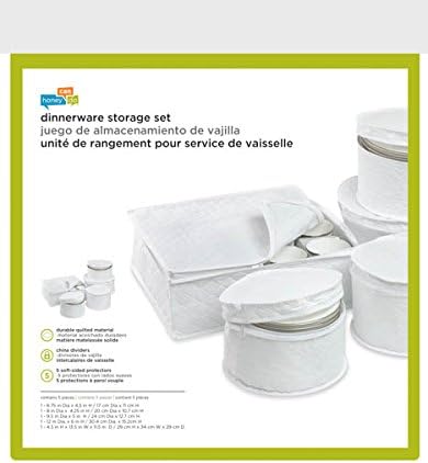 Honey-Can-Do SFT-01630 Dinnerware Storage Set, 5-Piece,White...
