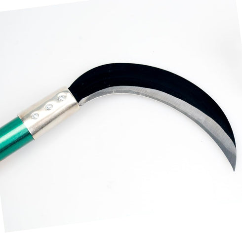 KEYI Weeding Sickle,Steel Grass Sickle,Manganese Steel Blade/Hardwood Handle Hand held Serrated Grass Hook Cutter - Great for Removing Unwanted Vi...