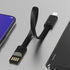 BoxWave Cable Compatible with NUU Mobile G3 - USB Type-C Keychain Charger, Key Ring USB Type-C to Type-A 8 in USB Cable - Jet Black...