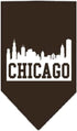 Pet and Dog Bandana Screen Printed, Chicago Skyline Black Large...
