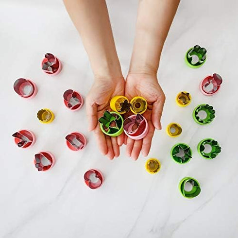 Stainless Steel Fruit Vegetable Cookie Cutters Set for Cute Fun Food, Big and Small Animal Shapes for Boys and Girls (23Pcs-Fruit Cutters)...