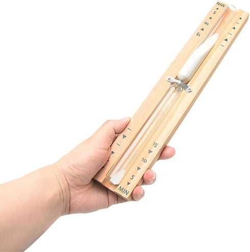 Sauna Hourglass Sand Timer, Beech Wood 15 Minutes Accurate Hour-Glass, Rotating Heat Resistant Wooden Hour Glass (White Sand)...