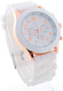 Unisex Silicone Gel Ceramic Style Jelly Band Classic Watch Black...