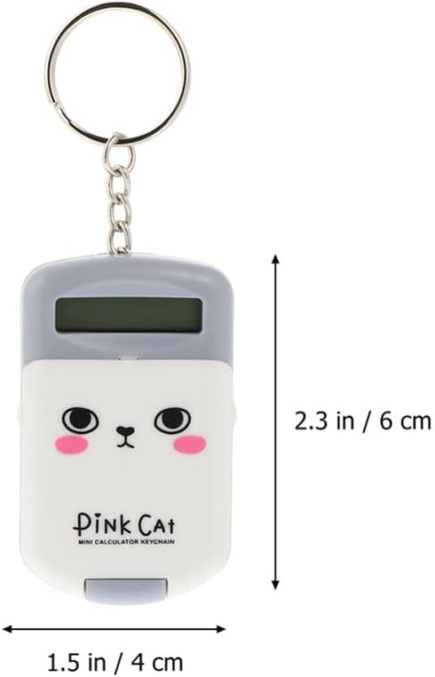 Brain Toy 2pcs Mini Electronic Calculator Keychains, 8 Digits Flip Calculator with Key Ring Portable Calculator Hanging Pendant for Home Office Ki...