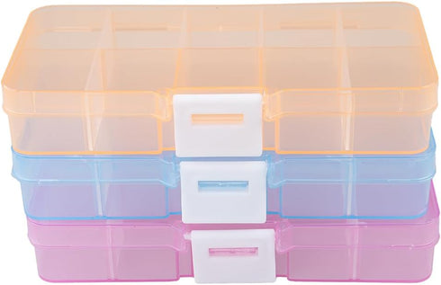 Craft County Plastic Bead Organizer – Clear – Customizable Compartments – Perfect for Organizing Small Items...