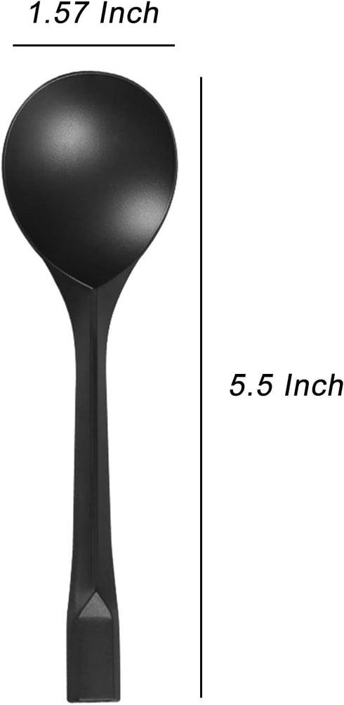 Plastic Dessert Spoons,Disposable Soup Spoons,Heavy Duty Black Spoons for Party Office Restaurants Events Utensils,5.5 x 1.57 Inch,Black,100 Piece...