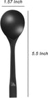 Plastic Dessert Spoons,Disposable Soup Spoons,Heavy Duty Black Spoons for Party Office Restaurants Events Utensils,5.5 x 1.57 Inch,Black,100 Piece...