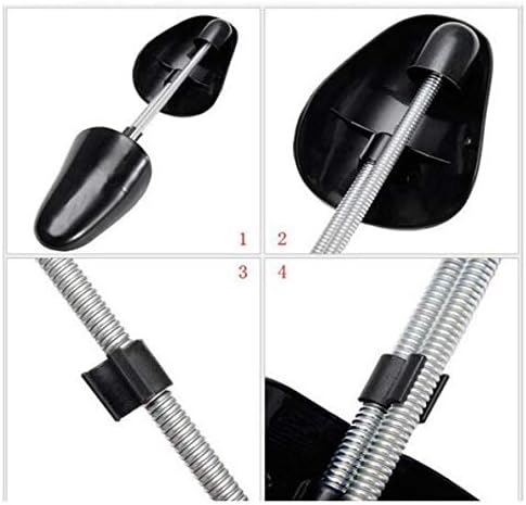 4 Pairs Men's Black Plastic Adjustable Length Shoe Trees Stretchers Boot Holder Shaper Organizers with Tension Spring Coil Great for All Shoes Kee...