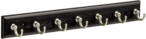 Franklin Brass Key Tidy (1-Pack) Black Key Holder 14" Wall Mount Key Rack 7 Key Hooks for Wall, Hallway, Entry Small Keychain Rail Organizer FBKEY...