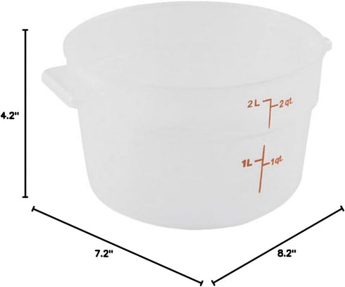 Cambro (RFS2PP190 2 Qt. Round Polypropylene Food Storage Container - Camwear...