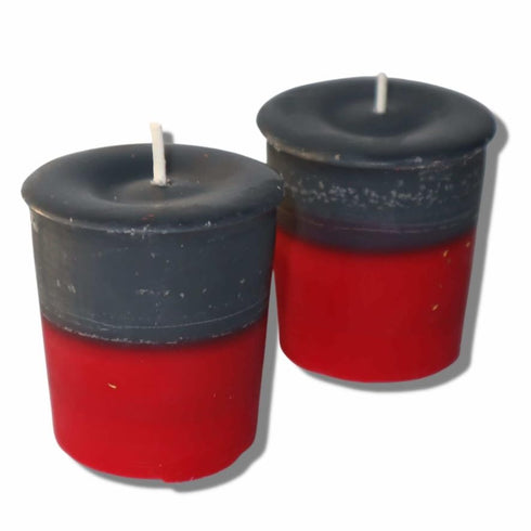 PROTECTION BLEND Palo Santo Sandalwood Scent Red Black Votive Candle for Protection, Banishing Negative Energy, Mini Spell Candles, Strong Scented...